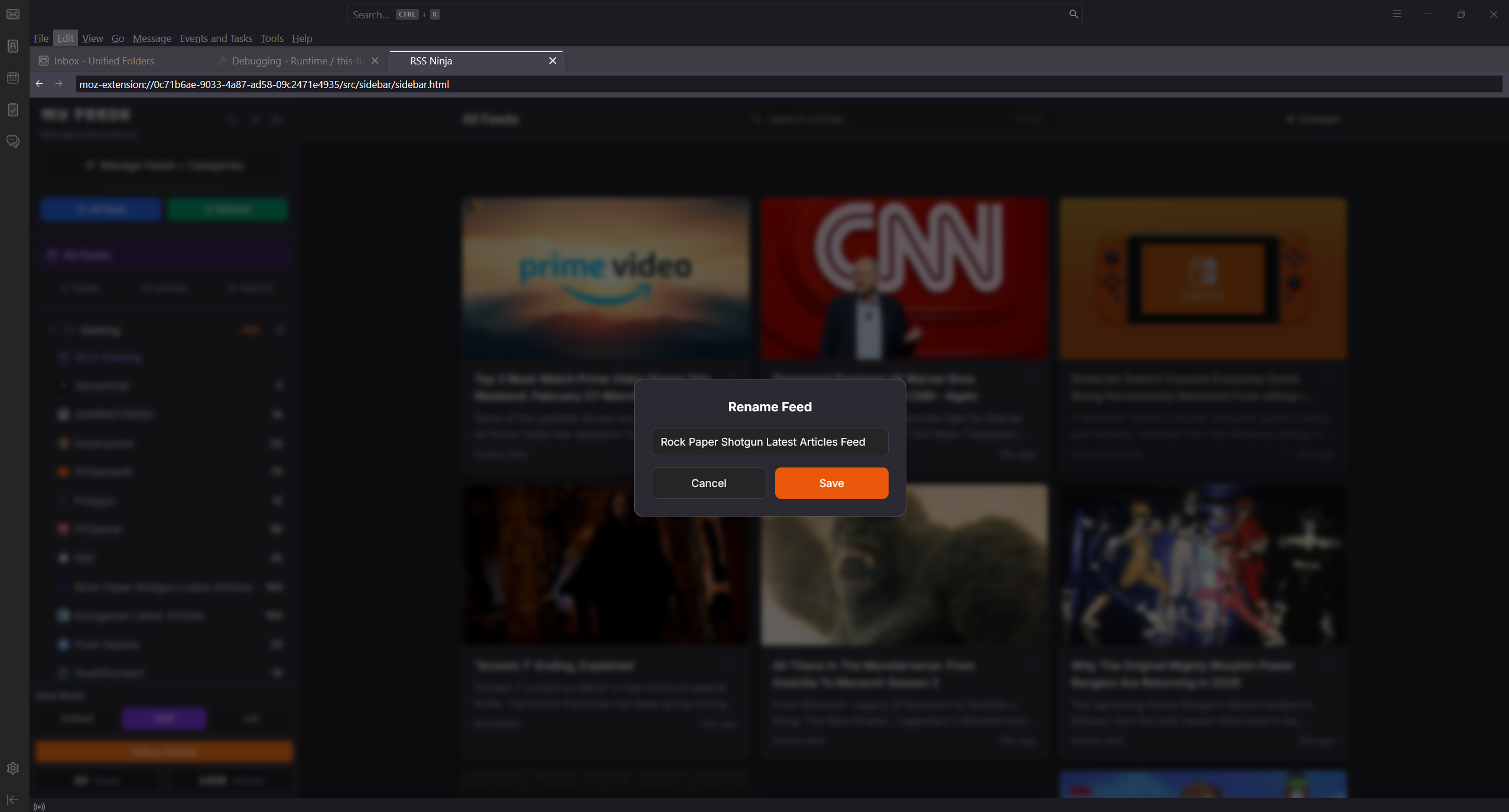 RSS Ninja Thunderbird